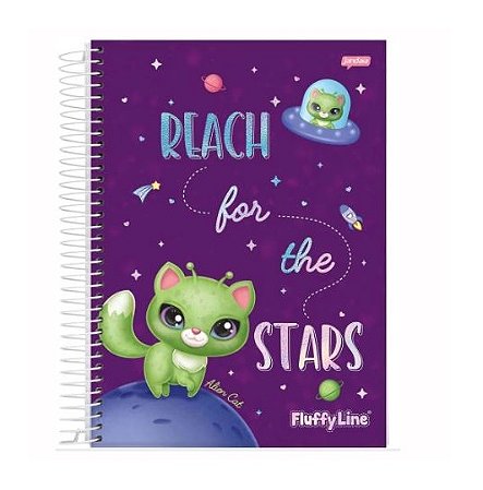 CADERNO ESPIRAL UNIV CD 1X1 80FLS FLUFFY FSC