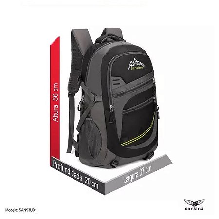 MOCHILA CAMPING NOTEBOOK  MANASLU POLIESTER SANTINO - SAN93U COR: PRETA