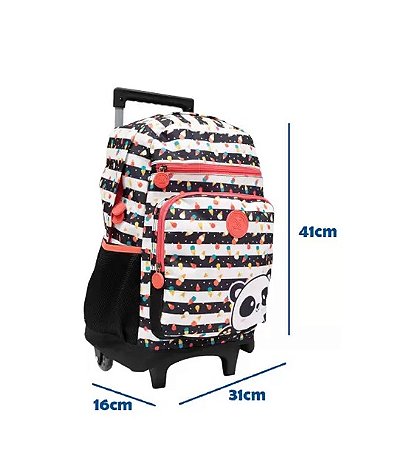 MALA COM RODAS 16 XERYUS COLLEGE PANDA 2 - 11290 - ARTIGO ESCOLAR