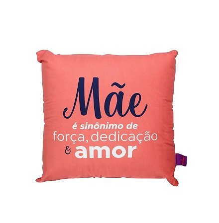ALMOFADA FIBRA VELUDO 40X40CM FORCA DEDICACAO E AMOR  EAN :7908011764610