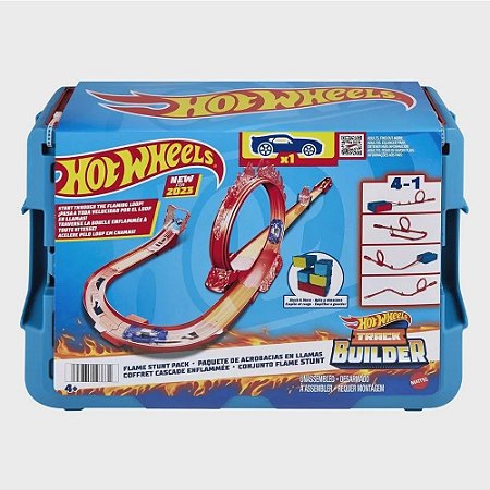 HMC04 HOT WHEELS TRACK BUILDER CAIXA DE ACROBACIAS DE FOGO