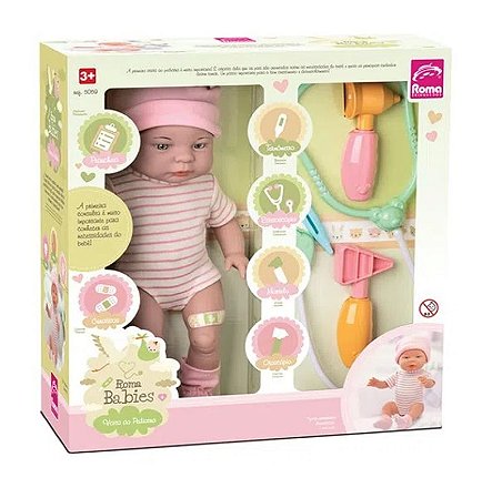 ROMA BABIES - VISITA AO PEDIATRA BRINQ. BONECA VINIL C/ ACESSORIOS