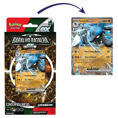 JGS BRINQ CARTON - POKEMON BARALHO BATALHA EX - AMPHAROS E LUCARIO