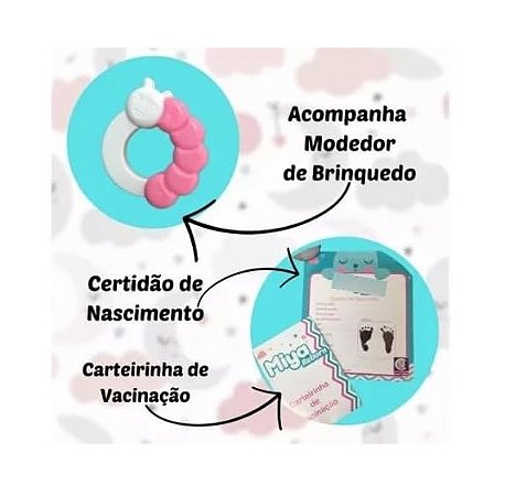 BONECA MIYA REBORN ROUPA ROSA