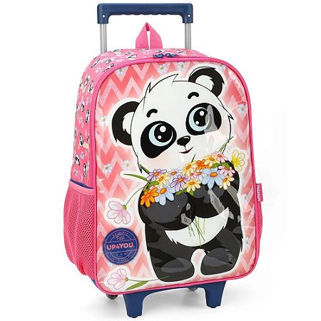 MOCHILA COM RODAS ROSA