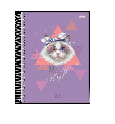 CADERNO ESPIRAL UNIV CD 10X1 160FLS PET HOLIC FSC