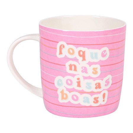 CANECA CERAMICA 400ML - FRASES CORES E AMORES COISAS BOAS