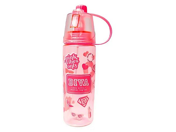 SQUEEZE COM BORRIFADOR DE AGUA 600ML - DIVA COLLEGE