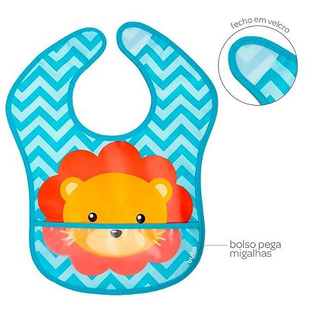 BABADOR COM BOLSO ANIMAL FUN LEAO