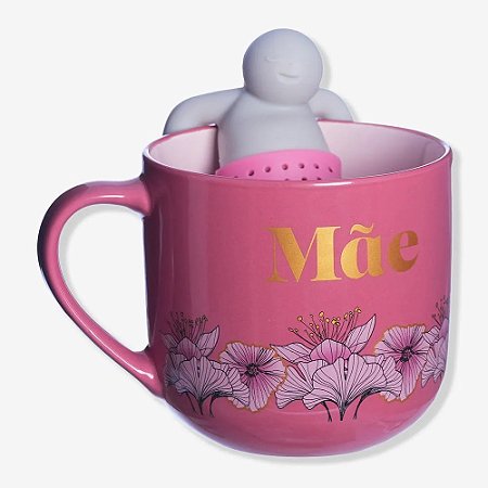 CANECA 350ML C/INFUSOR P/ CHA MAE FLORAL  EAN :7908623005347