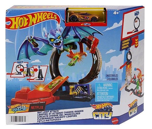 HTN78 HOT WHEELS CITY PISTA ATAQUE DO MORCEGO