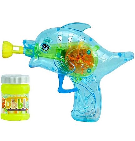BRINQUEDO INFANTIL PISTOLA COLORIDA  DE BOLHAS COM LUZ E SOM