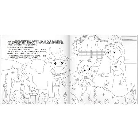 CONTOS CLASSICOS PARA COLORIR: JOAO E O PE DE FEIJAO