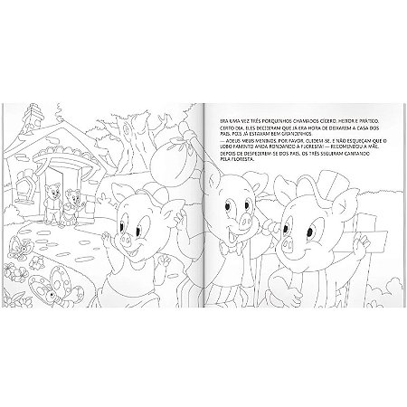 CONTOS CLASSICOS PARA COLORIR: TRES PORQUINHOS, O