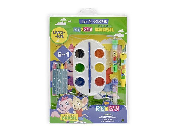 LIVRO-KIT LER & COLORIR: RIKI & GABI - VOLTA AO MUNDO