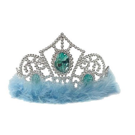 TIARA COROA INFANTIL PLUMA AZUL(E)