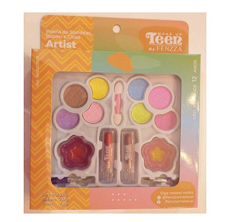 MAQ. TEEN FENZZA PALETA DE SOMBRAS BAT. E GLOSS AR(E)