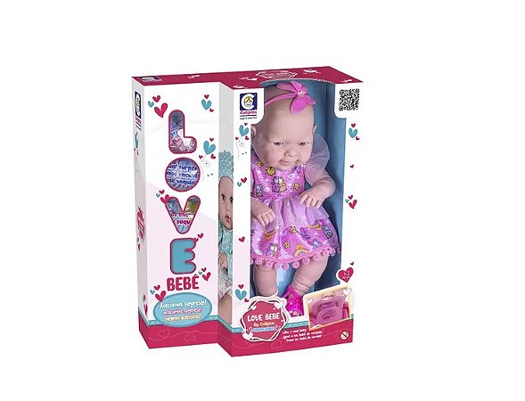 BONECA LOVE BEBE BY COTIPLAS SURPRESAS CVESTIDO
