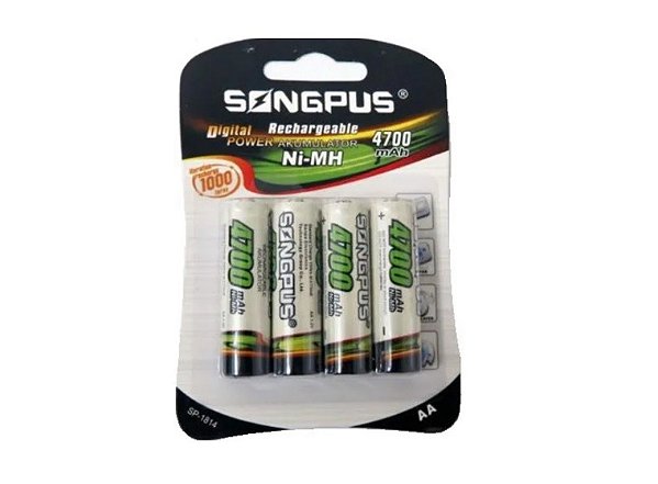 PILHA RECARREGAVEL AA 4700 MAH 4 UN GLACIER