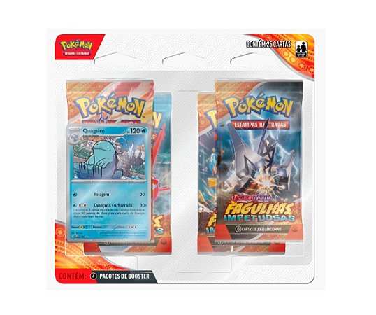 JGS BRINQ CARTON - POKEMON EV8 - BLISTER QUADRUPLO - FAGULHAS IMPETUOSAS - CERTIFICADO FSC