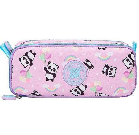ESTOJO DUPLO COLLEGE PANDA BALAO - 13774 - ARTIGO ESCOLAR