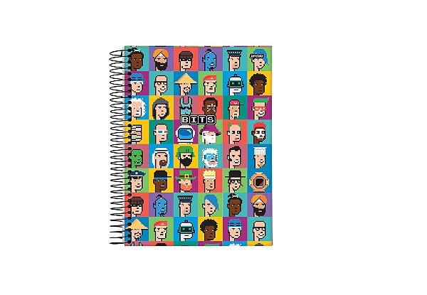 CADERNO ESPIRAL UNIV CD 10X1 160FLS  BITS FSC