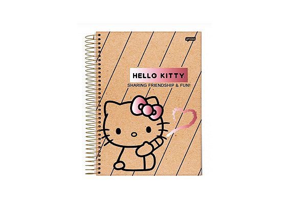 CADERNO ESPIRAL UNIV CD 10X1 160FLS HELLO KITTY KRAFT FSC