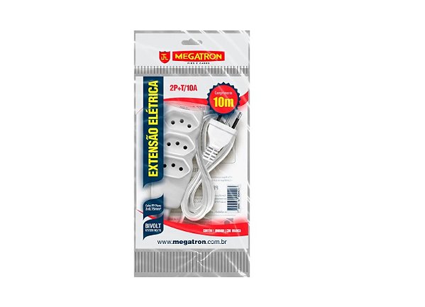 EXT TRIPLA 10M 10A 2P+T MEGATRON BR BIV