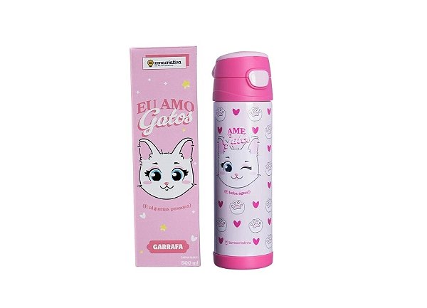 GARRAFA TOP HANDLE 500ML EU AMO GATOS  EAN :7908623006122