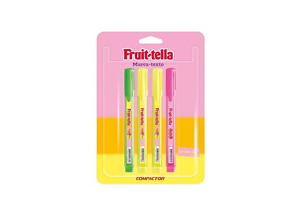 MARCADOR COMPACTOR DESTAQ FRUIT-TELLA BL/4 1VD/2AMA/1RS