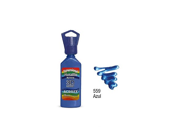 TINTA REL DIMENS.METALLIC ACRILEX AZUL 559