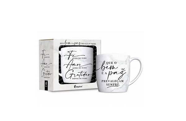 CANECA PORCELANA URBAN 300ML FE1 - FE AMOR E GRATIDAO