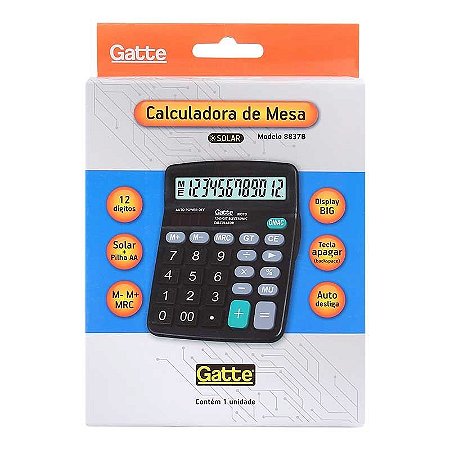 CALCULADORA MAKE+ MESA 8837B 12 DIG PRETO(E)
