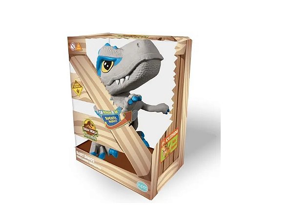 JURASSIC WORLD BLUE CINZA COM MECANISMO - BABY DINOS - UNIVERSAL