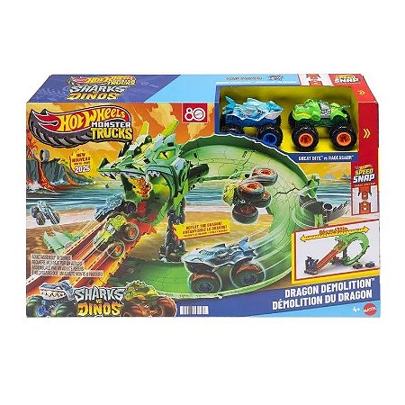 JFR06 HOT WHEELS MONSTER TRUCKS PISTA  DESTRUICAO DRAGAO