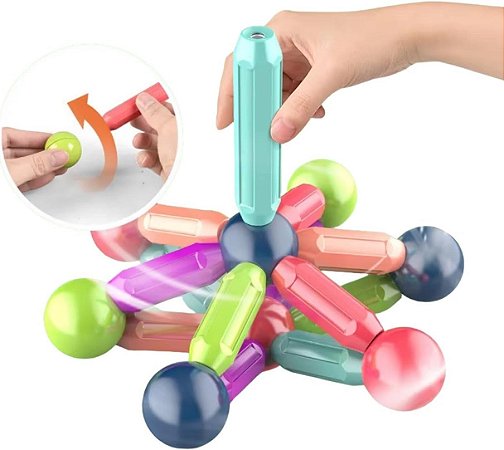 BRINQUEDO EDUCATIVO MAGNETICO BLOCOS 42 PECAS SHINY TOYS