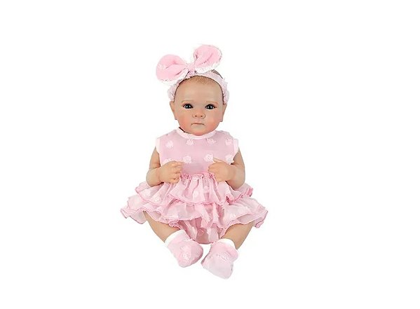 BONECA BEBE REBORN LAURA BABY ABBY 46 CM 100% VINIL