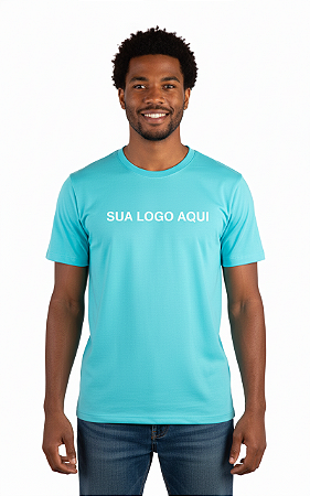 Camiseta de 95% Algodão + 5% Elastano - Adulto AZUL TURQUESA