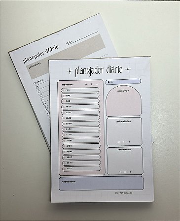 Planejador diário destacável