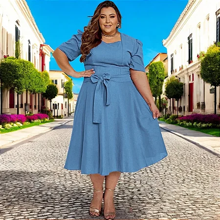 Vestido Feminino Moda Evangélica Social Max Plus Size Noemia