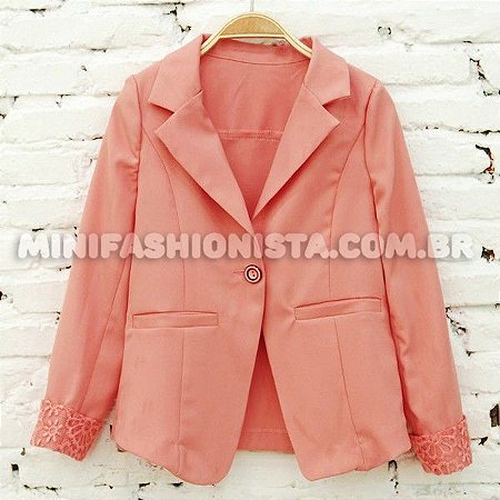 Blazer Infantil com detalhe em renda