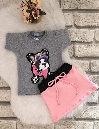 Conjunto Saia e Blusa Bulldog