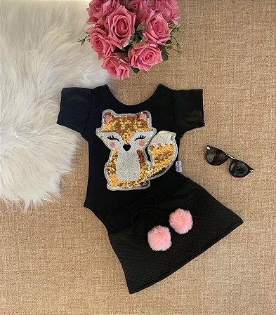 Conjunto Saia e Blusa Raposa pompom