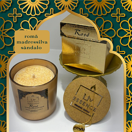 Vela Aromática ROSÊ - Cera Vegetal Premium - 180g