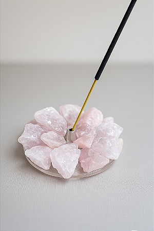 PORTA INCENSO QUARTZO ROSA