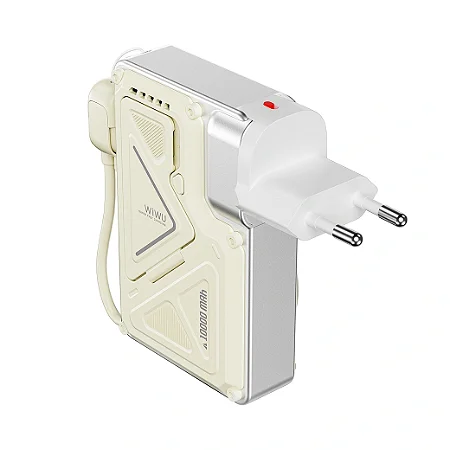 CARREGADOR PORTÁTIL MAGNÉTICO KNIGHT POWER BANK - 10000mAh - BRANCO