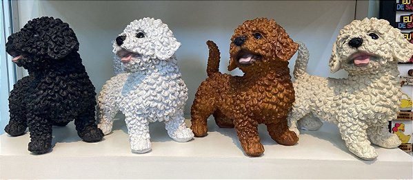 Cachorro Poodle em Resina