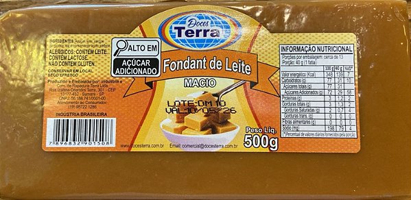 Barra de Fondant de leite