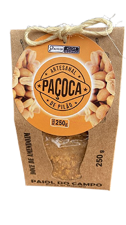 Paçoca Artesanal de Pilão - Doce de Amendoim 250 Gramas Marca Paiol do Campo