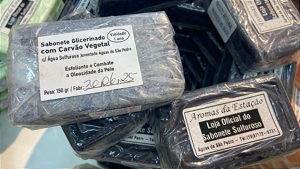 Sabonete Glicerinado com Carvão Vegetal - Esfliante, Oleosidade da Pele